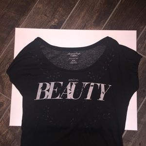 american eagle distressed black graphic tee